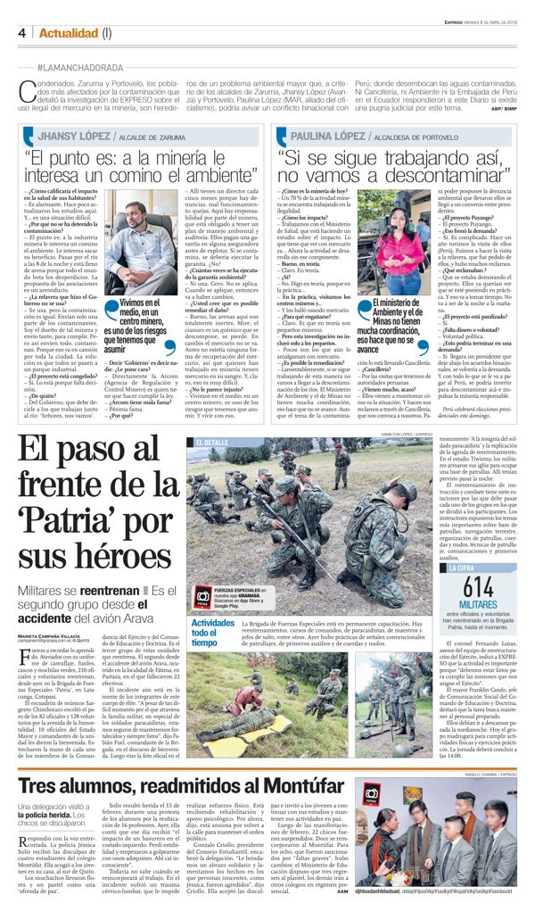 Página de Expreso, 8 de abril de 2016