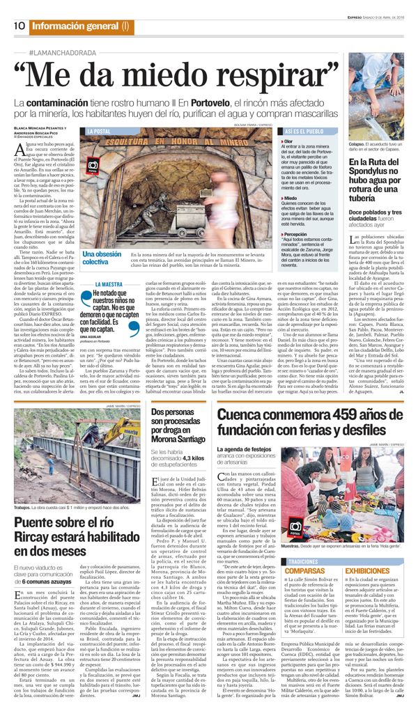 Página de Expreso, 9 de abril de 2016