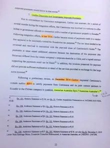 El documento del caso, con los párrafos subrayados