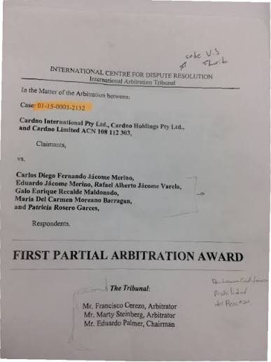 El primer laudo parcial del arbitraje internacional