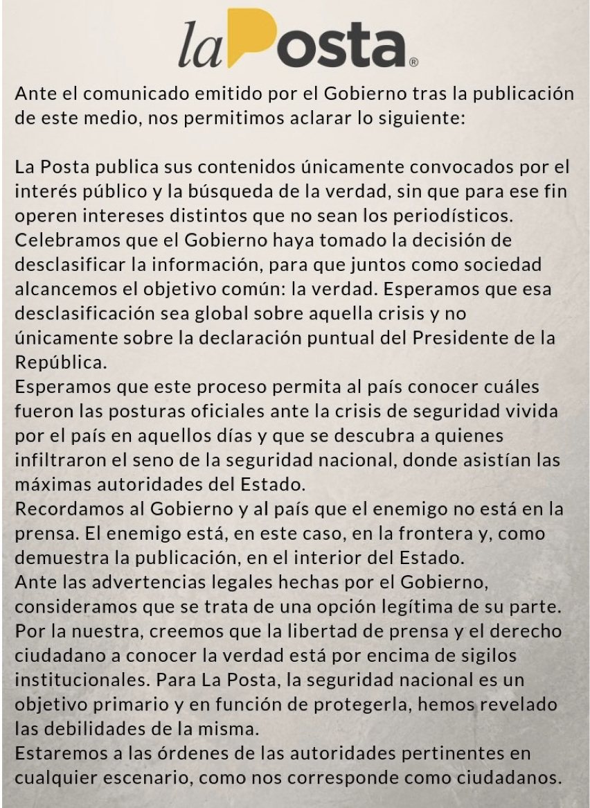 La respuesta de La Posta al comunicado