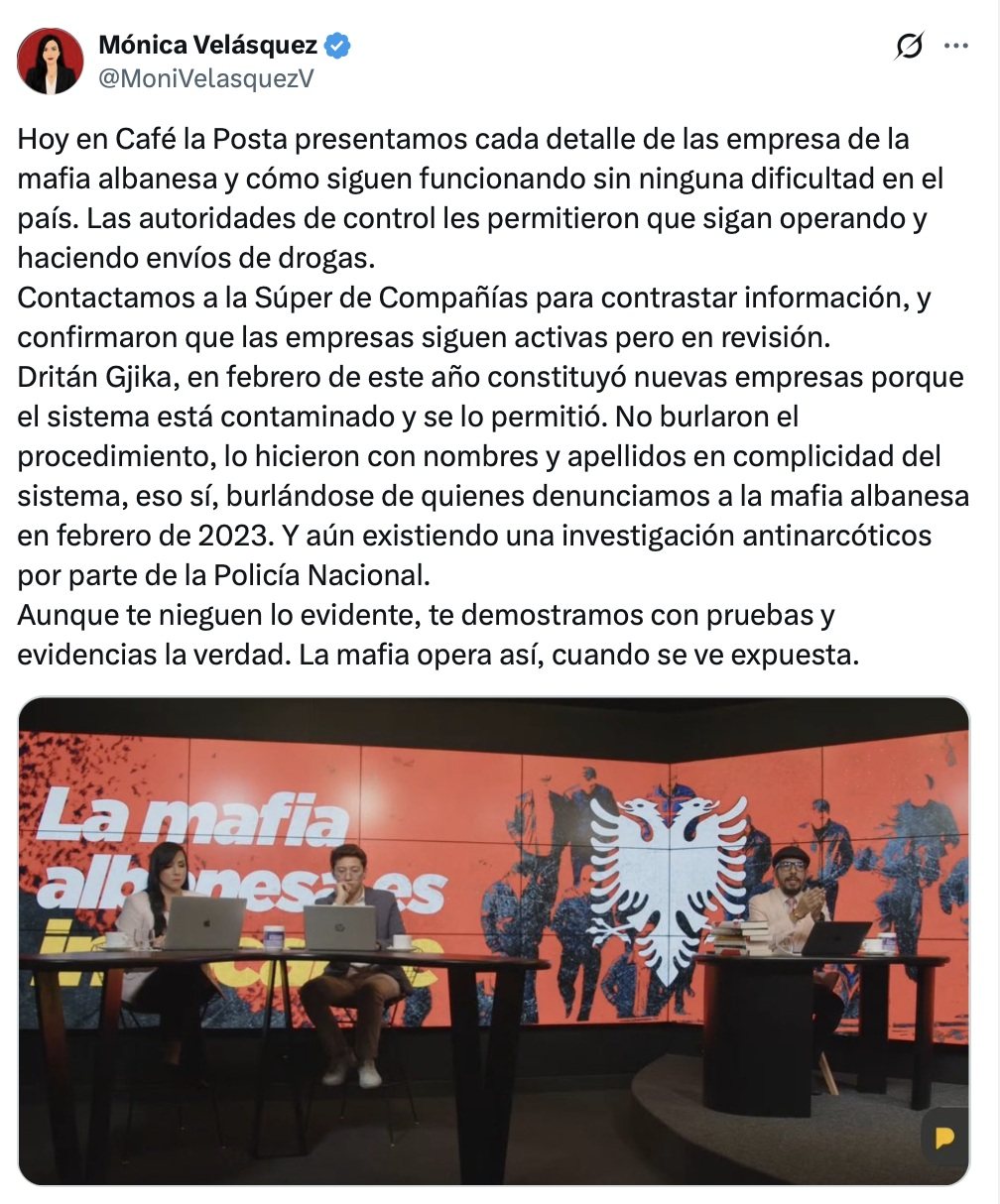El hilo con el detalle de las empresas albanesas que seguían operando