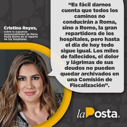 Cristina Reyes, interpelante: los caminos no conducían a Roma, sino a Romo